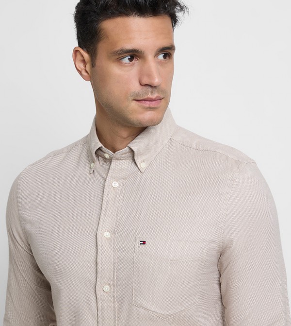 تومي هيلفيغر  قمصان - بيج Long Sleeves