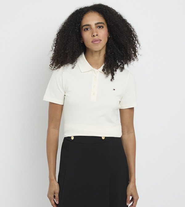 Tommy Hilfiger  T-Shirts - White Polo T-shirts