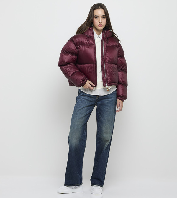 Tommy Hilfiger - Burgundy Puffer & Quilted Jackets
