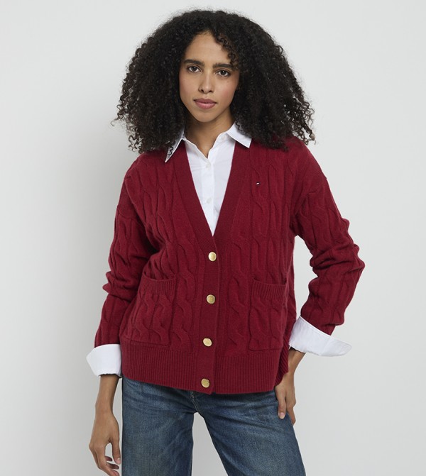 تومي هيلفيغر سترات و كارديغانات - أحمر كارديغانات