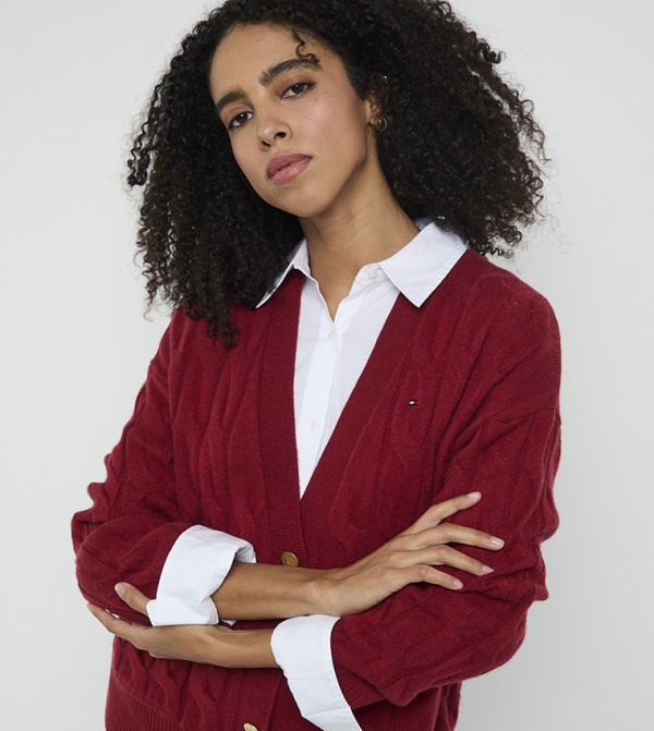 تومي هيلفيغر سترات و كارديغانات - أحمر كارديغانات