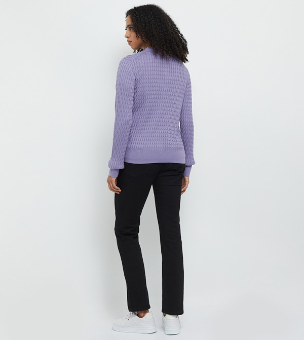 Tommy Hilfiger Tommy Hilfiger - Lavender Round Neck Sweaters