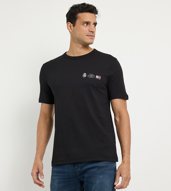 Tommy Hilfiger  Clothing - Black Round Neck T-Shirts