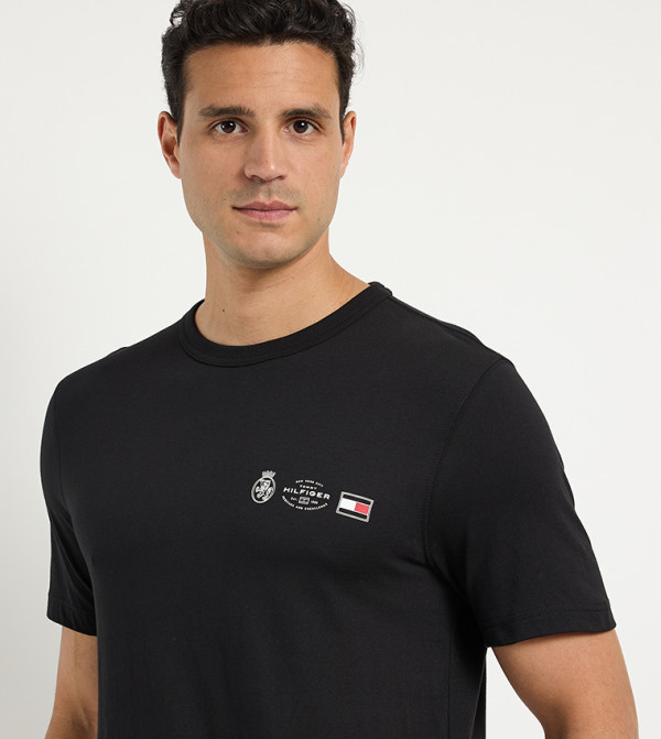 Tommy Hilfiger  Clothing - Black Round Neck T-Shirts