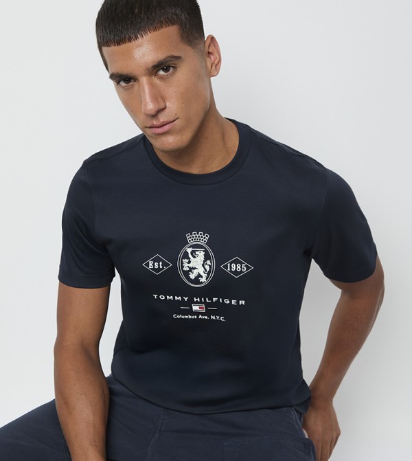 Tommy Hilfiger  Clothing - Navy Round Neck T-Shirts