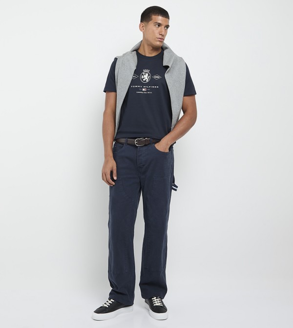 Tommy Hilfiger  Clothing - Navy Round Neck T-Shirts