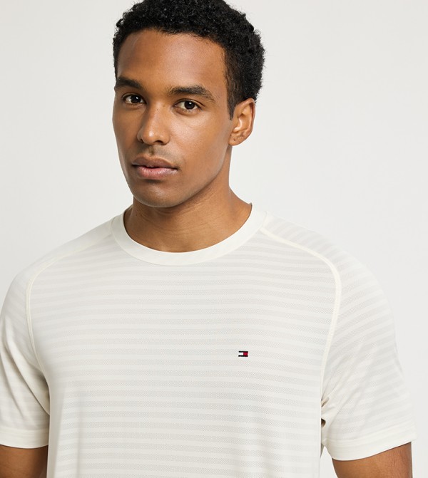 Tommy Hilfiger T-Shirts & Vests - Yellow Round Neck T-Shirts