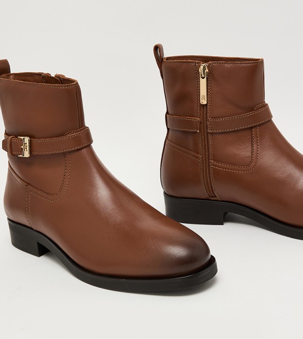 تومي هيلفيغر أبوات - بني Ankle length Boots