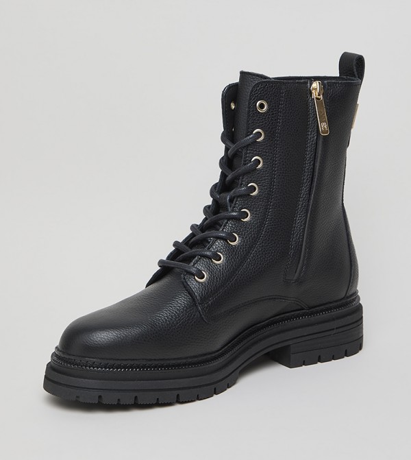 تومي هيلفيغر أبوات - أسود Mid Calf Boots