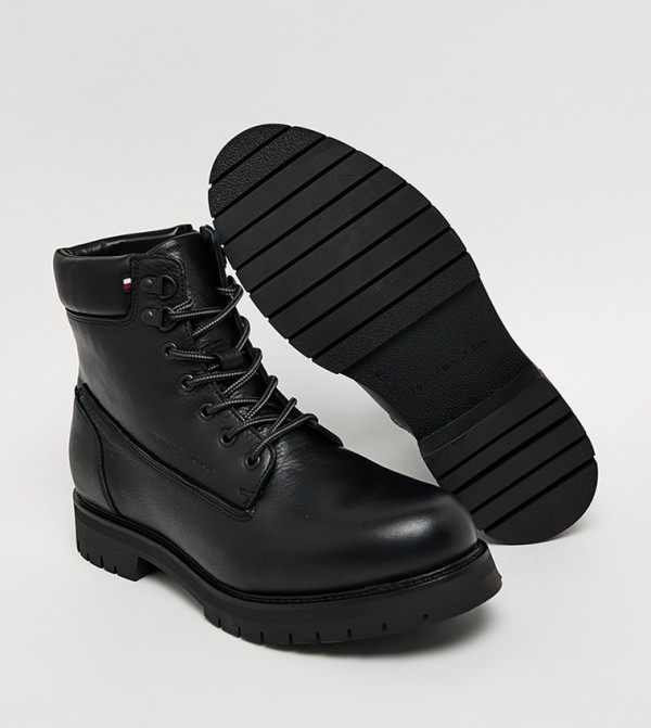 تومي هيلفيغر أبوات - أسود Lace up Boots