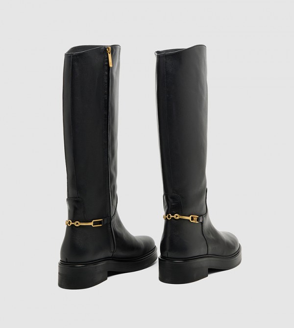 تومي هيلفيغر أبوات - أسود Knee length Boots