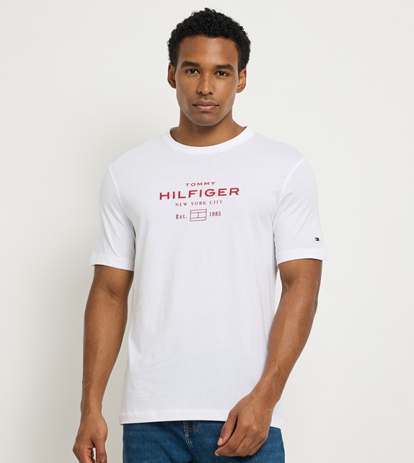Tommy Hilfiger  Clothing - White Round Neck T-Shirts