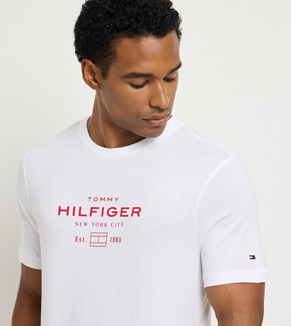 Tommy Hilfiger  Clothing - White Round Neck T-Shirts