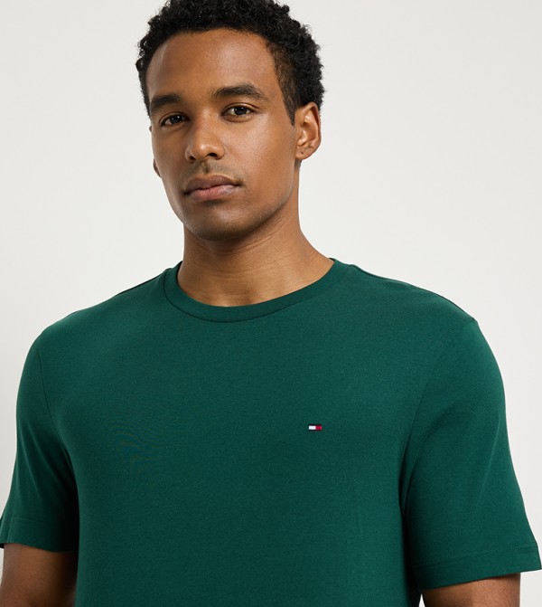 Tommy Hilfiger  Sportswear - Green Round Neck T-Shirts