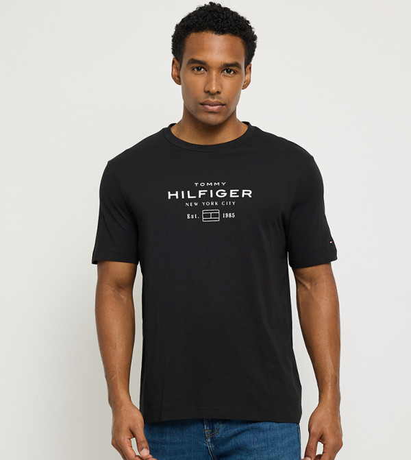 Tommy Hilfiger  Clothing - Black Round Neck T-Shirts