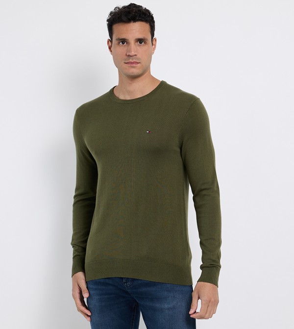 Tommy Hilfiger Tommy Hilfiger - Green Round Neck Sweaters