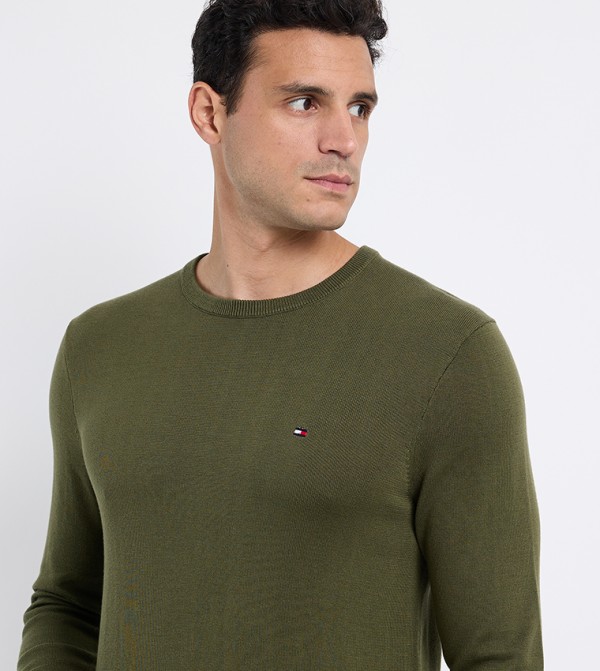 Tommy Hilfiger Tommy Hilfiger - Green Round Neck Sweaters