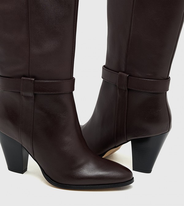 تومي هيلفيغر أبوات - بني Knee length Boots