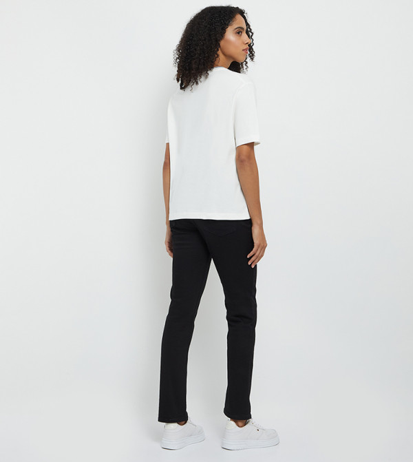 Tommy Hilfiger  T-Shirts - Ecru Short Sleeve T-Shirts