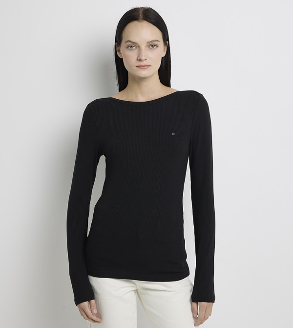 تومي هيلفيغر  تيشيرتات - أسود Long Sleeve T-Shirts