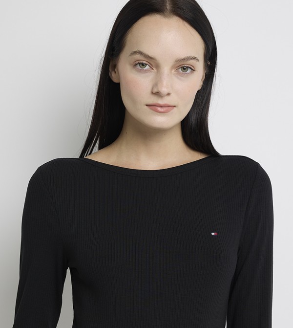 تومي هيلفيغر  تيشيرتات - أسود Long Sleeve T-Shirts