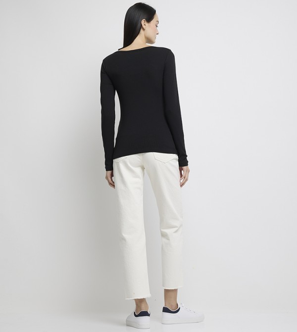 تومي هيلفيغر  تيشيرتات - أسود Long Sleeve T-Shirts