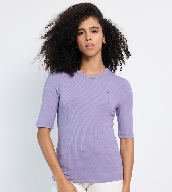 تومي هيلفيغر  تيشيرتات كاجوال - بنفسجي  Short Sleeve T-Shirts