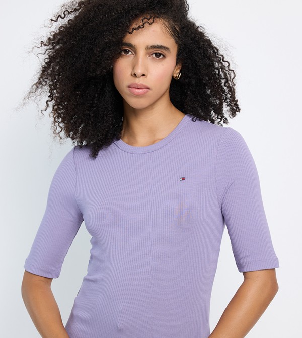 تومي هيلفيغر  تيشيرتات كاجوال - بنفسجي  Short Sleeve T-Shirts