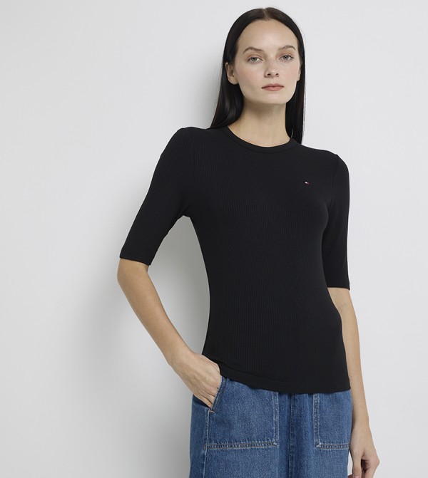 تومي هيلفيغر ملابس - أسود Short Sleeve T-Shirts