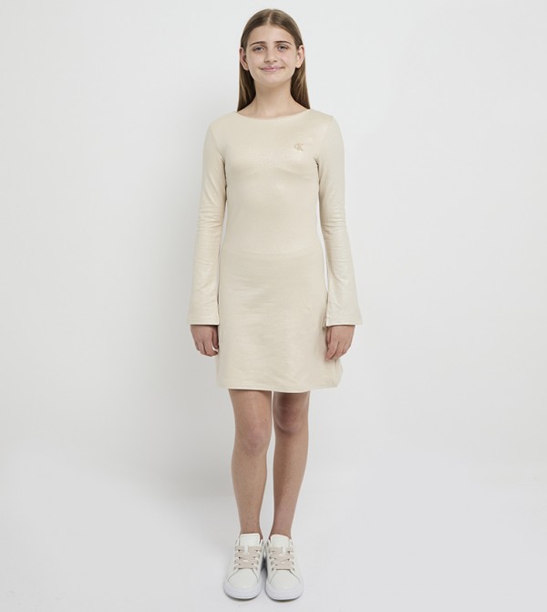 كالفن كلاين جينز فساتين - كريمي فستان كاجوال