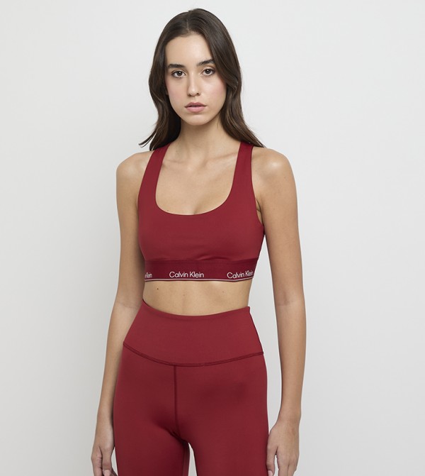 كالفين كلاين حمالات الصدر الرياضية - أحمر حمالات الصدر الرياضية