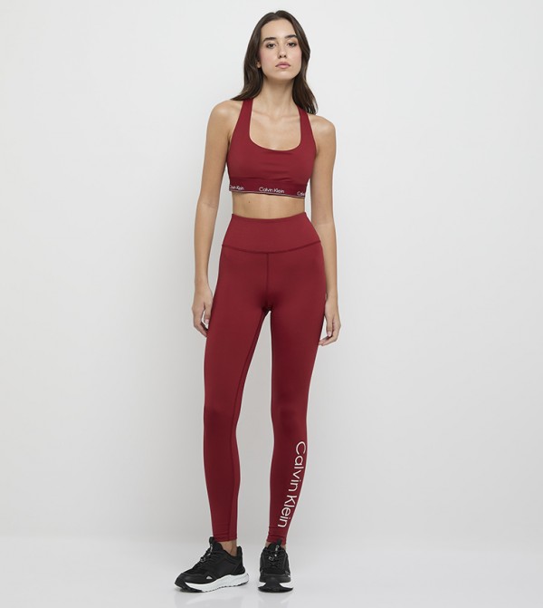 كالفين كلاين حمالات الصدر الرياضية - أحمر حمالات الصدر الرياضية