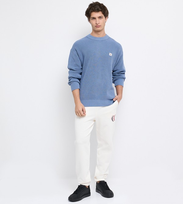 Calvin Klein Jeans  Clothing - Blue Round Neck Sweaters