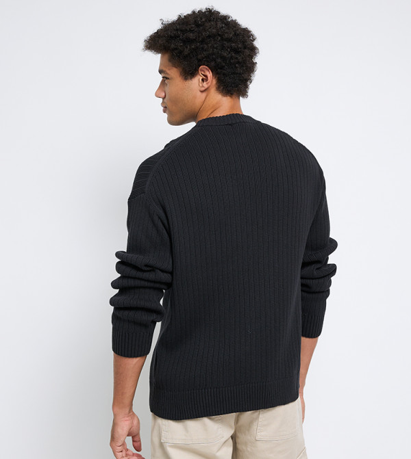 Calvin Klein Jeans Clothing - Black Round Neck Sweaters