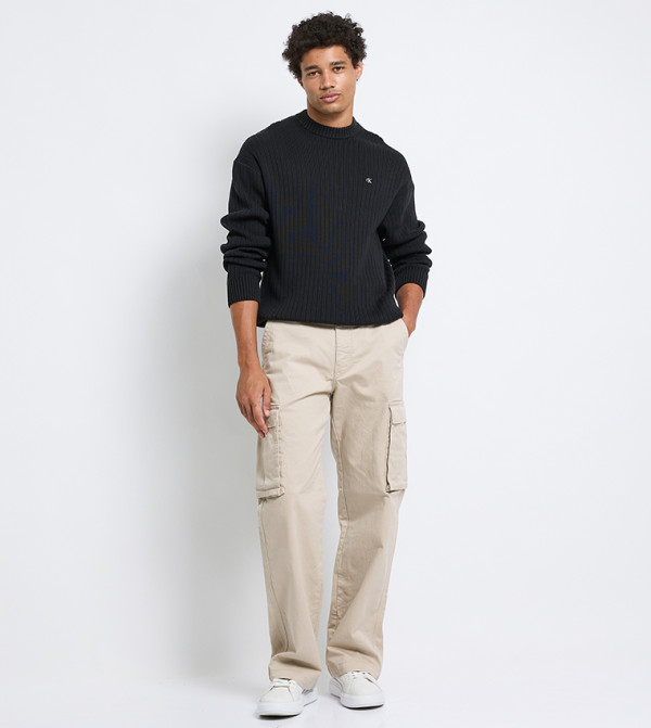 Calvin Klein Jeans Clothing - Black Round Neck Sweaters
