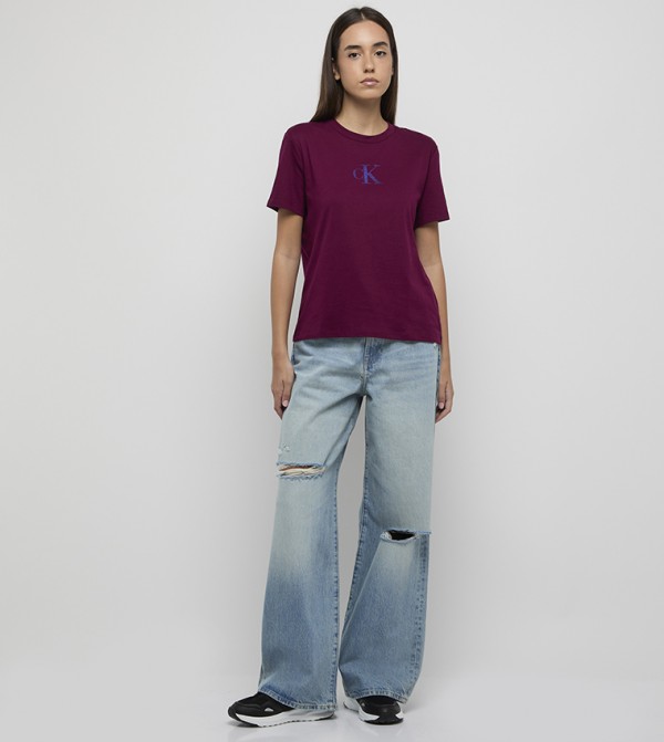 كالفن كلاين جينز تيشيرتات - بني محمر Short Sleeve T-Shirts