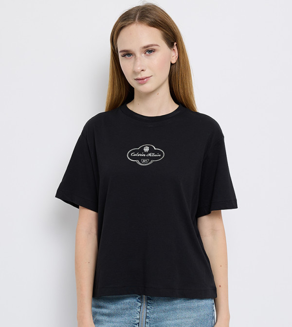 Calvin Klein Jeans  Clothing - Black Short Sleeve T-Shirts