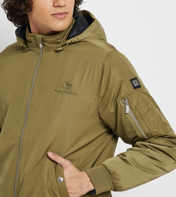 Beverly Hills Polo Club  Clothing - Olive Biker & Bomber Jackets