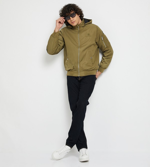 Beverly Hills Polo Club  Clothing - Olive Biker & Bomber Jackets
