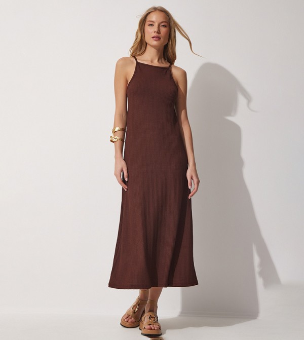 هابينس إسطنبول - أوتليت هابينس اسطنبول - بني  Midi Dresses