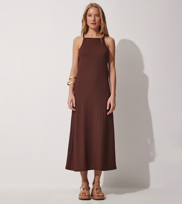 هابينس إسطنبول - أوتليت هابينس اسطنبول - بني  Midi Dresses