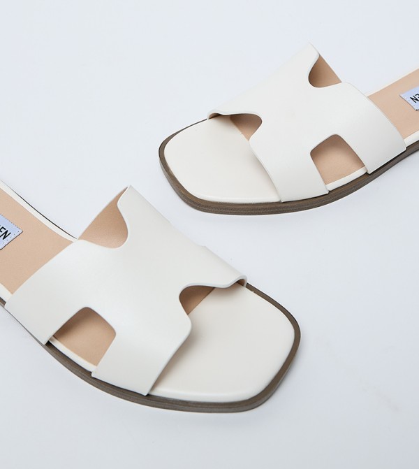 Steve Madden  Flat Sandals - White Flat Sandals