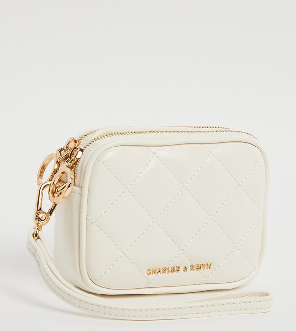 Charles & Keith  Cosmetic Bags - Cream Cosmetic Organizers