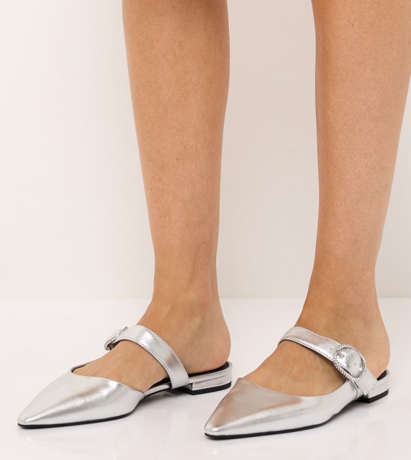 Charles & Keith  Slip-Ons - Silver Casual Slip-ons