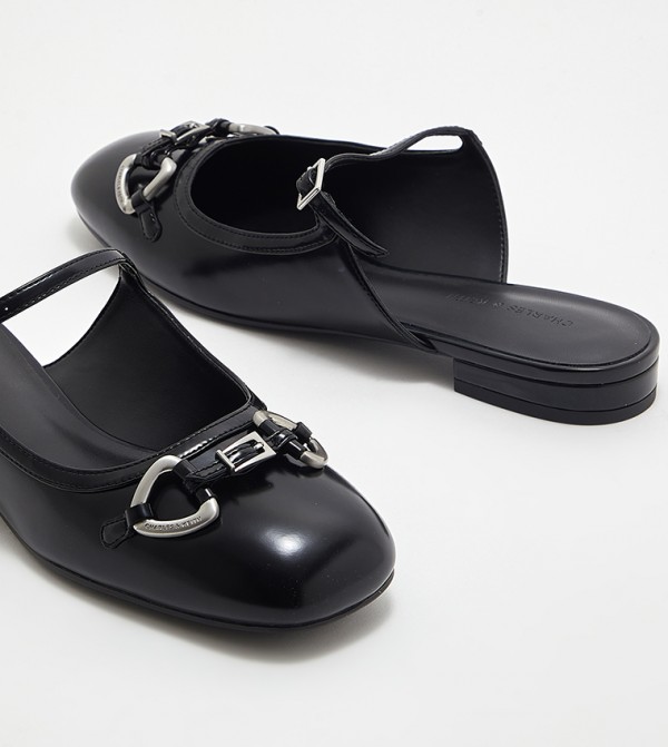 Charles & Keith  Slip-Ons - Black Casual Slip-ons