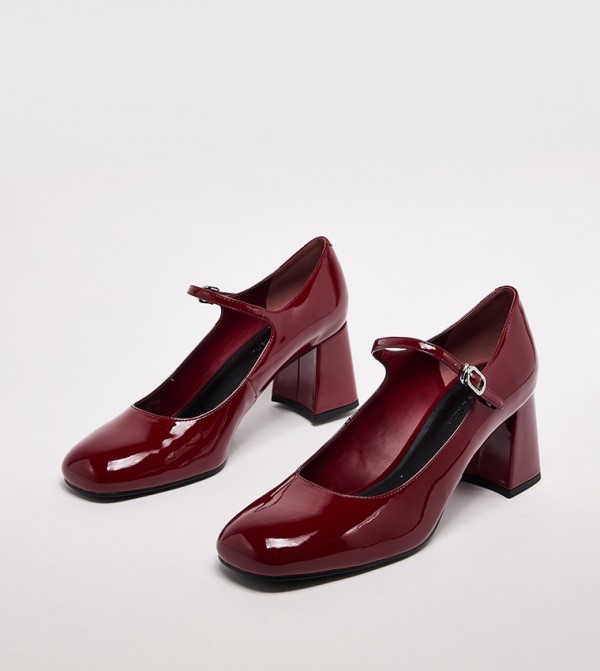 Charles & Keith  Mary Janes - Maroon Mary Janes