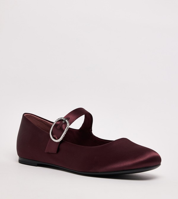 Charles & Keith  Mary Janes - Burgundy Mary Janes
