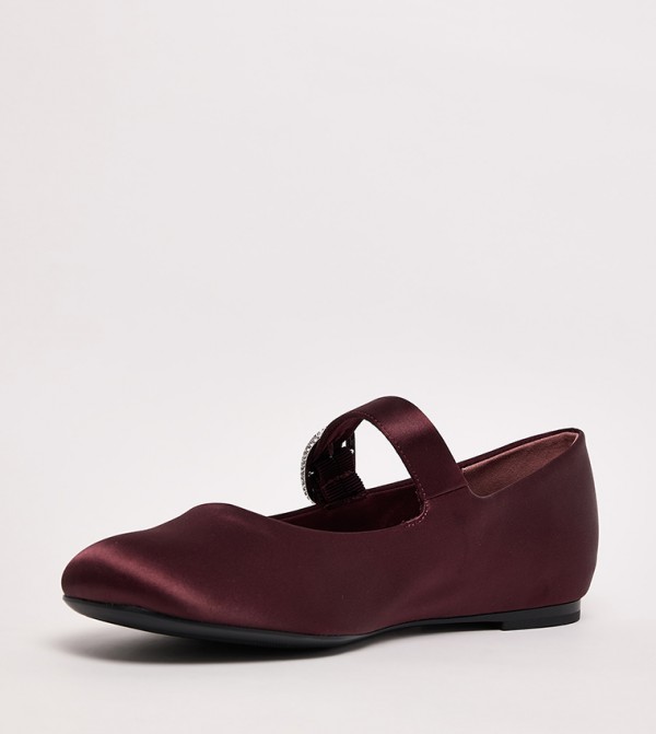 Charles & Keith  Mary Janes - Burgundy Mary Janes