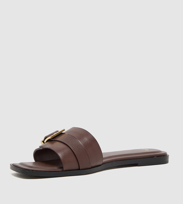 Charles & Keith Charles & Keith - Brown Flat Sandals