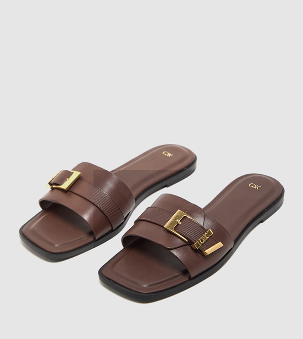 Charles & Keith Charles & Keith - Brown Flat Sandals